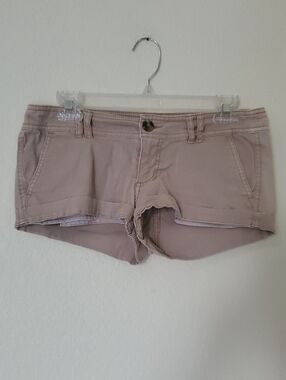 Mossimo Supply Co. Tan Khaki Low-Rise Short Shorts